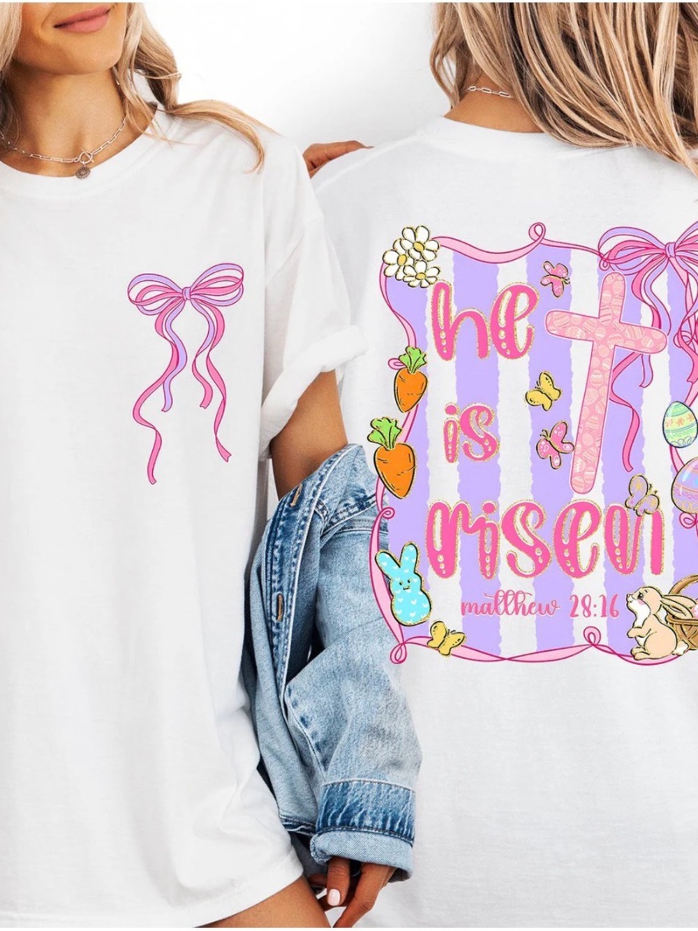 Graphic Tee with Pink & Lavender Accents